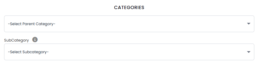 Category selection interface