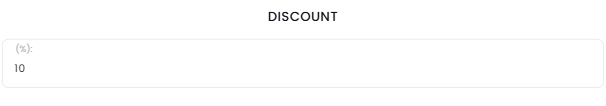 Discount input field with percentage and price options