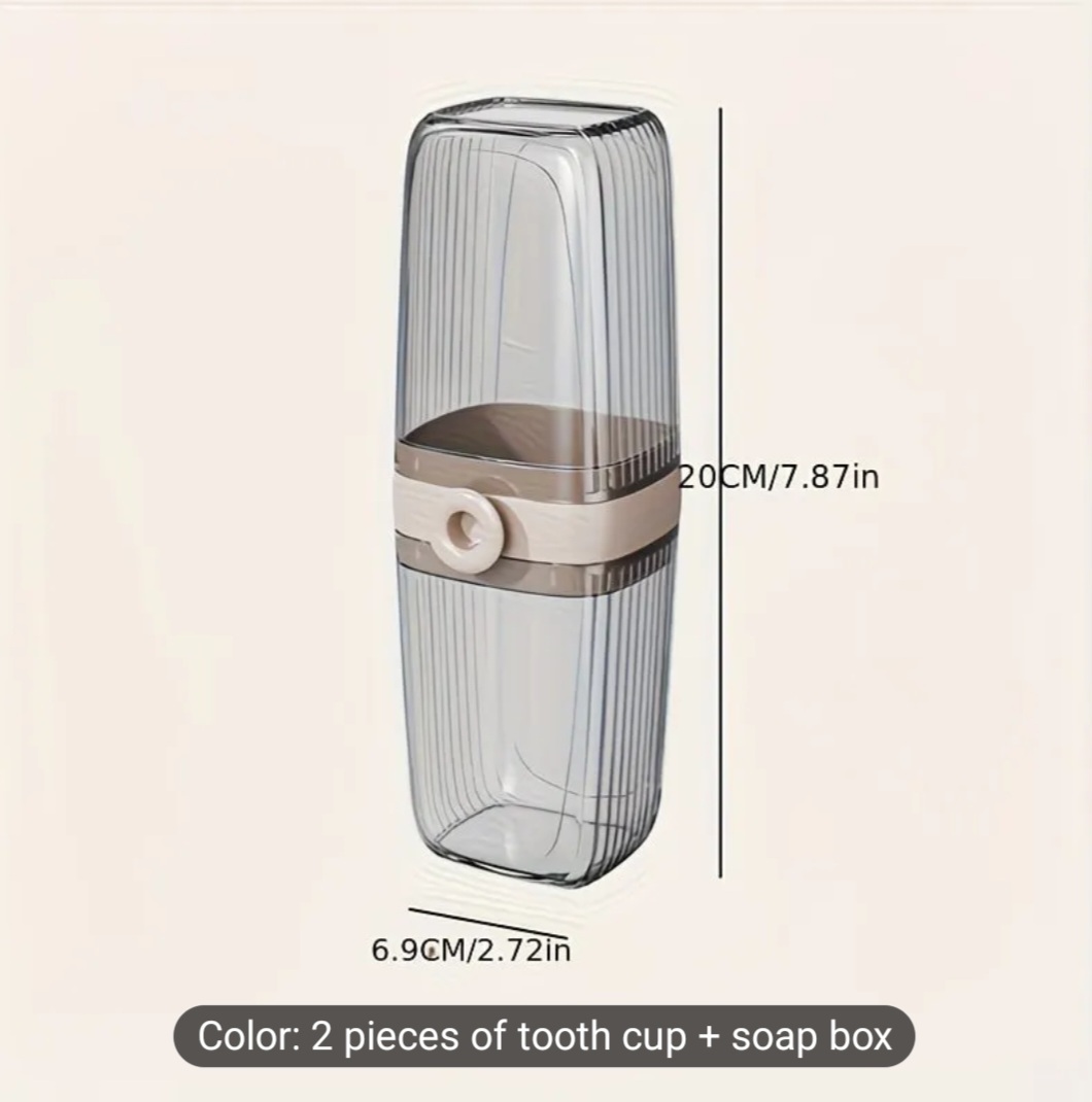 Travel Toothbrush Cup and Soap Box Set for Home and Travel